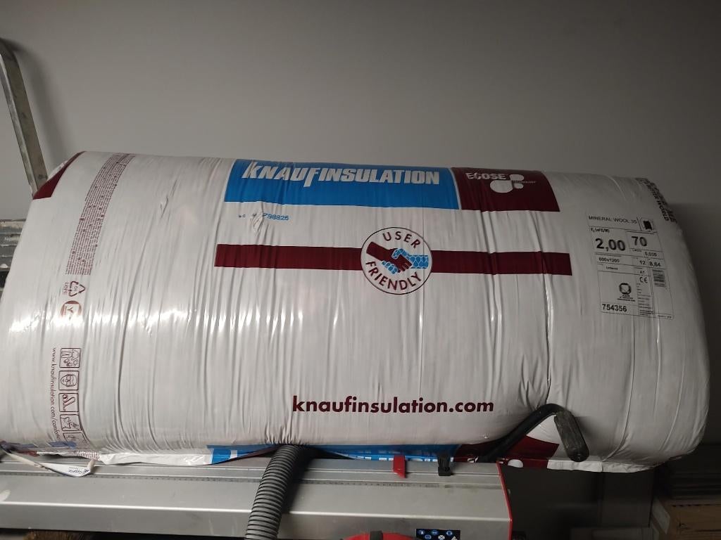 Knauf Minerale Wol MW35 1200x600x70mm (1 pak a 12 platen), Ophalen, Overige materialen, 4 tot 8 cm, Dakisolatie