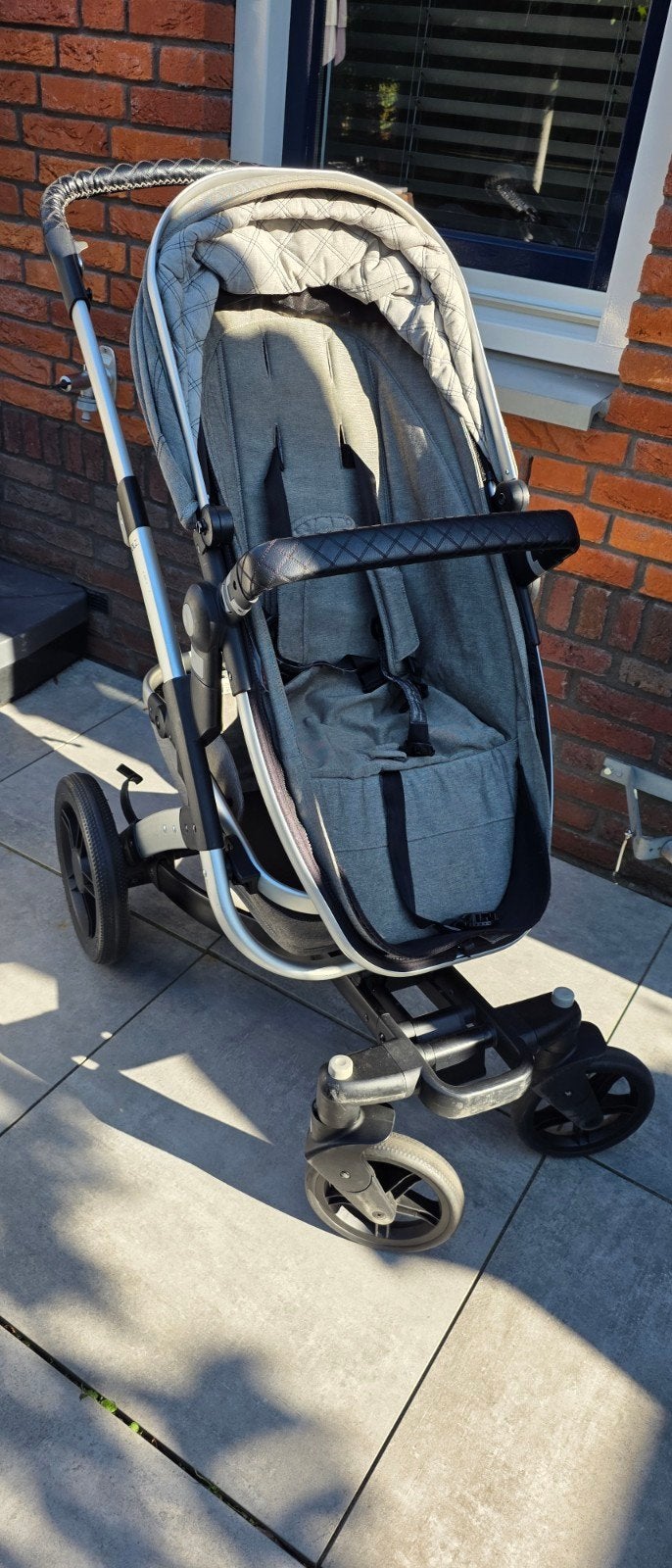 Joolz Geo Combiwagen Grijsgroen/zwart + autostoeltje en wieg, Kinderen en Baby's, Gebruikt, Combiwagen, Luchtbanden, Ophalen