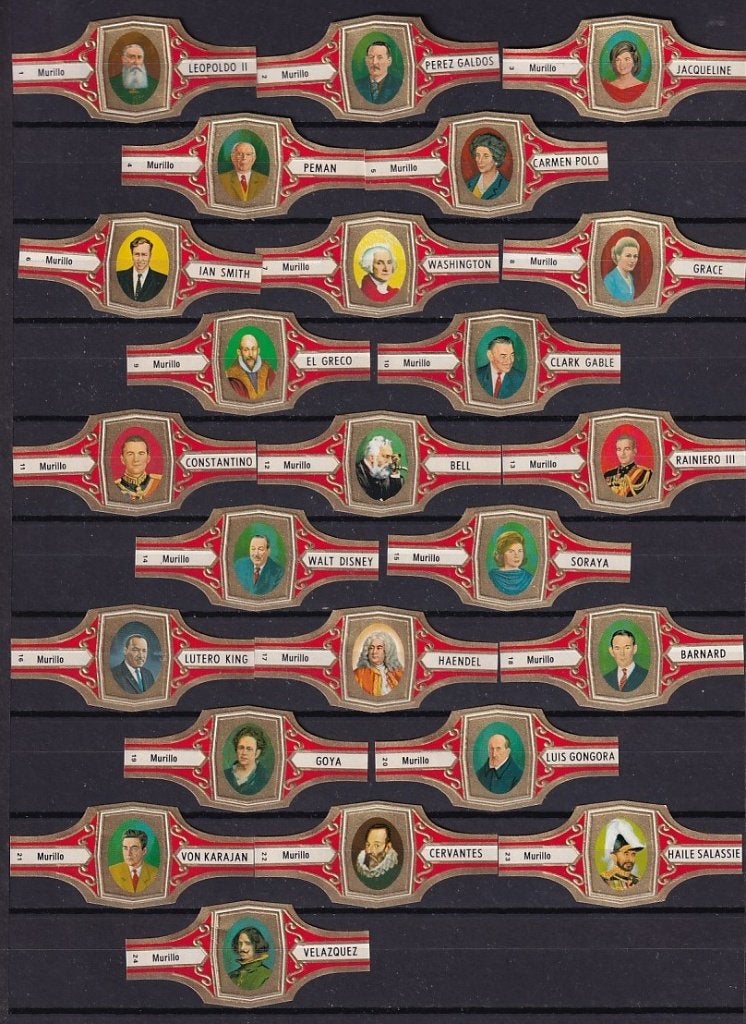 Beroemdheden sigarenbanden 1 tm 24 Rood, Verzenden, Nieuw, Sigarenbandjes