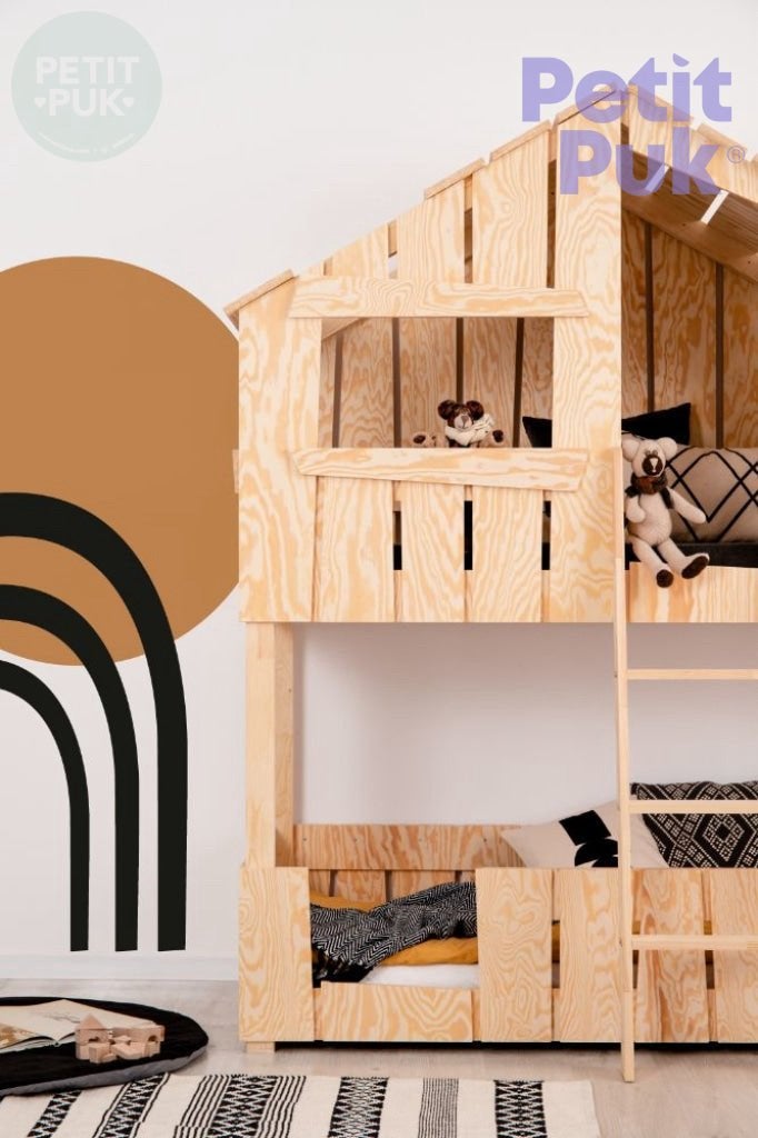 Petit puk halfhoog stapelbed, Ophalen, Zo goed als nieuw, Stapelbed