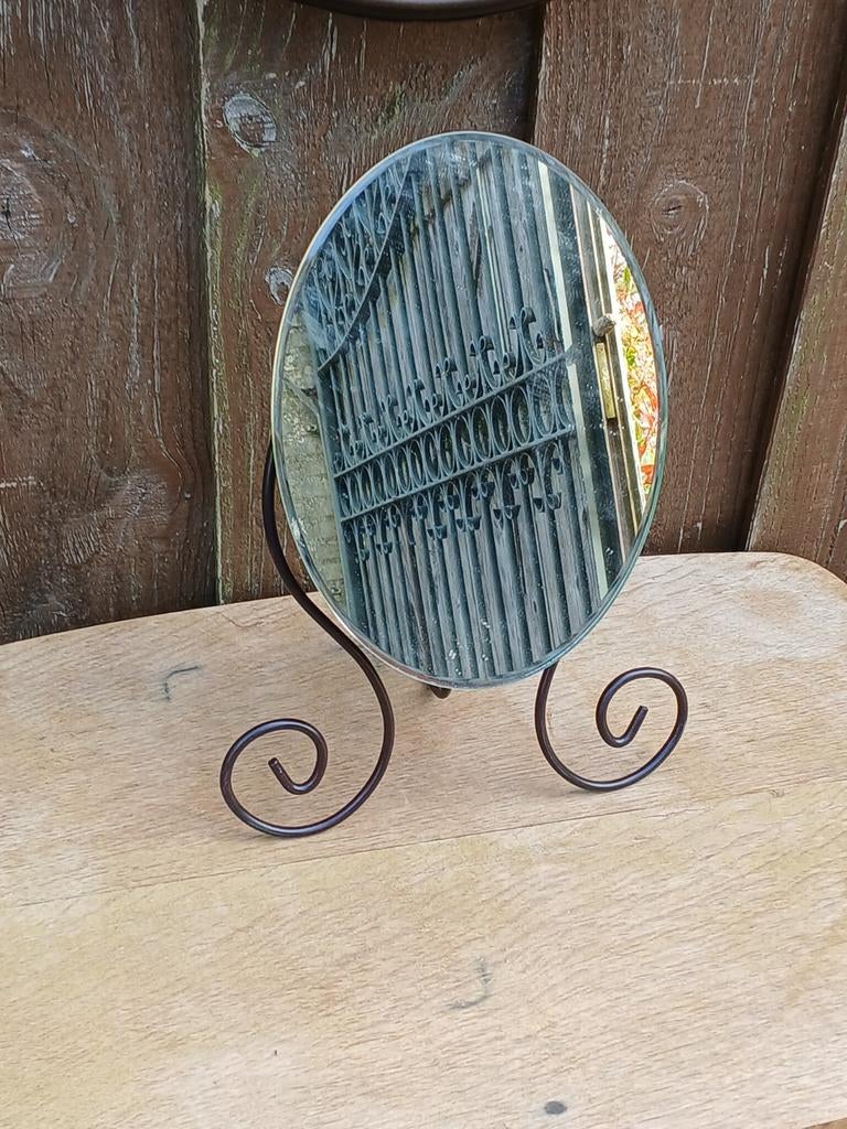 Vintage IKEA Krans Spiraal IJzeren Make-up Spiegel Ovaal, Ophalen of Verzenden
