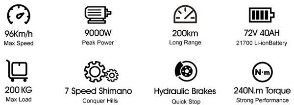 Krachtige elektrische crossmotor - 9000W, 96km/u, 200km bere, 24 inch of meer, Gebruikt, Aluminium, Ophalen of Verzenden