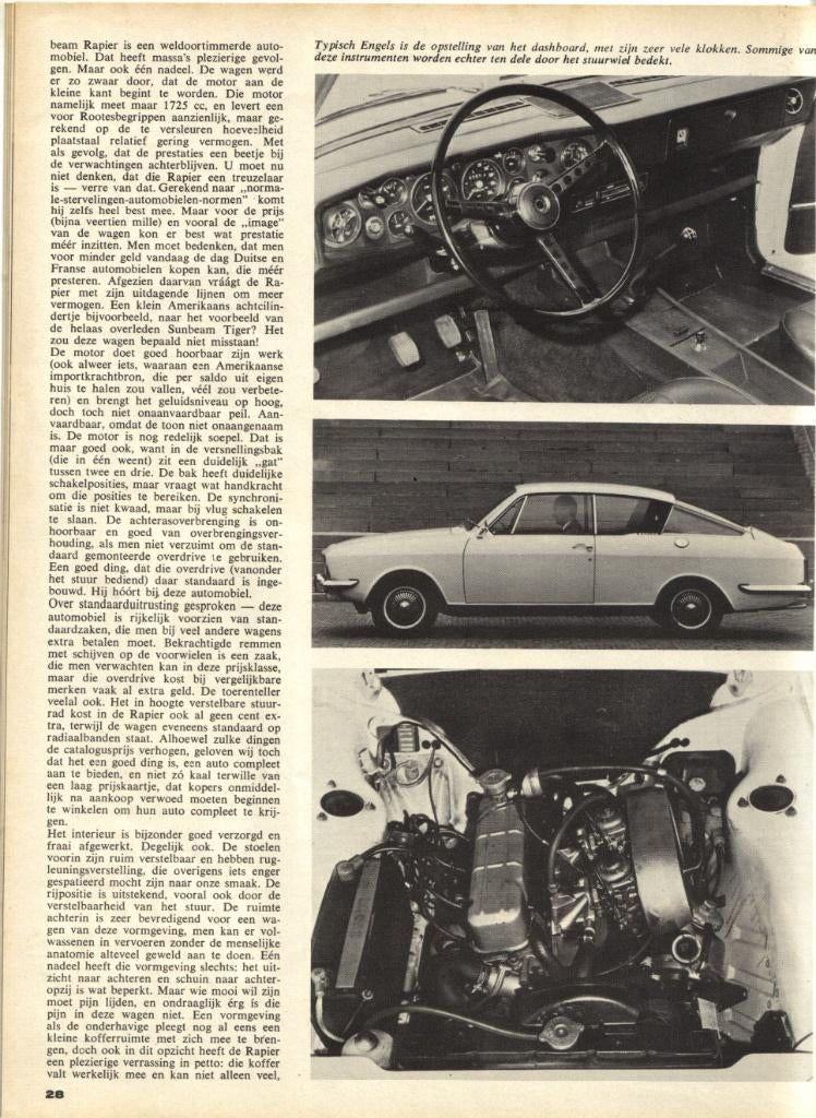 Autovisie test Sunbeam Rapier 1968, Ophalen of Verzenden, Gelezen, Overige merken