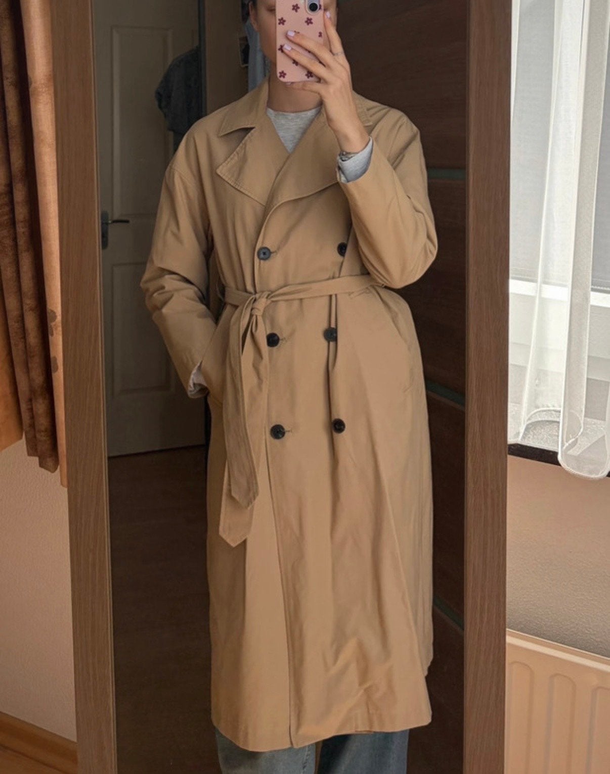 Lichtbruine trenchcoat maat S, Ophalen of Verzenden, Zo goed als nieuw, Maat 36 (S), Beige