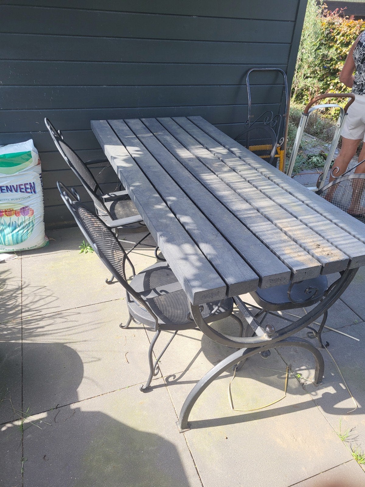 Metalen tuinset compleet, Tuin en Terras, Ophalen, Gebruikt, Overige materialen