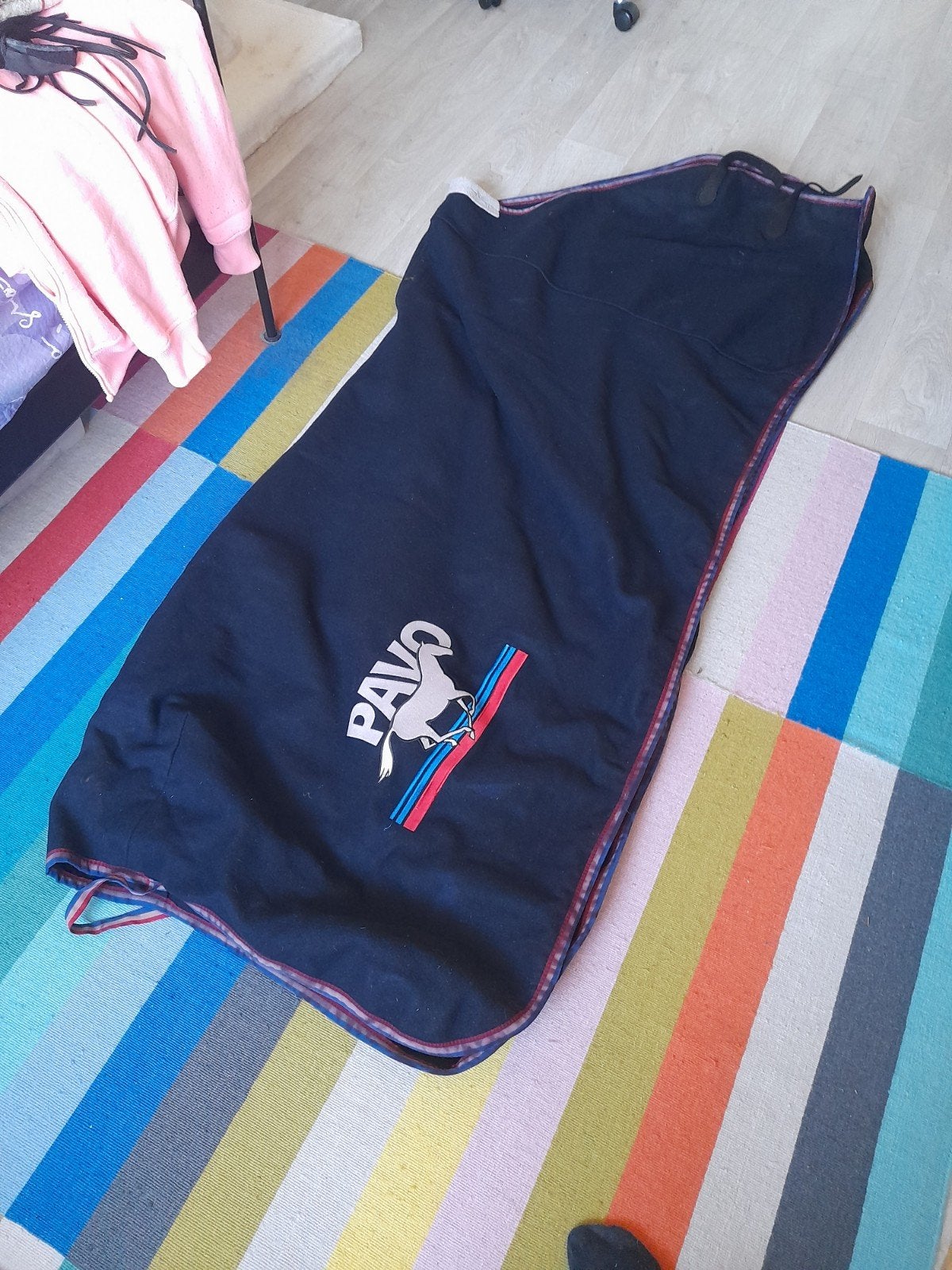 wollen zweetdeken, Dieren en Toebehoren, Gebruikt, Ophalen of Verzenden, Blauw, Wol