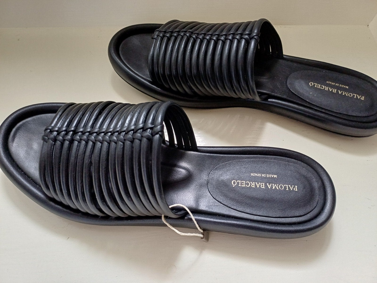 Paloma Barcelo leren slippers NIEUW, Slippers, Paloma Barcelo, Zwart, Nieuw