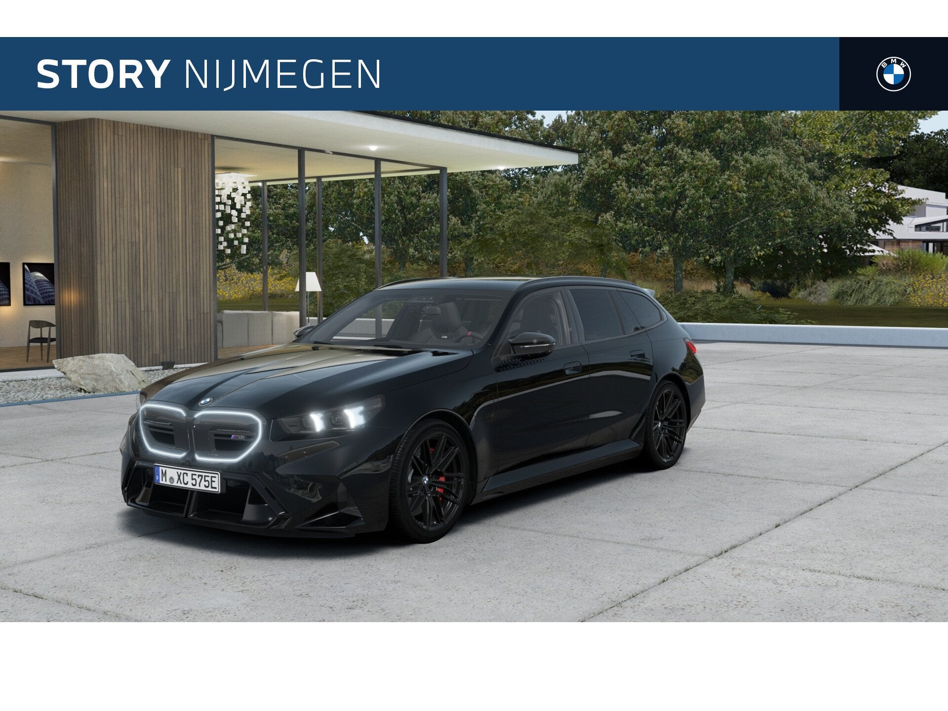 BMW 5 Serie Touring M5 Automaat / M Drive Professional / Pan, 4395 cc, Zwart, Leder, Stoelverwarming