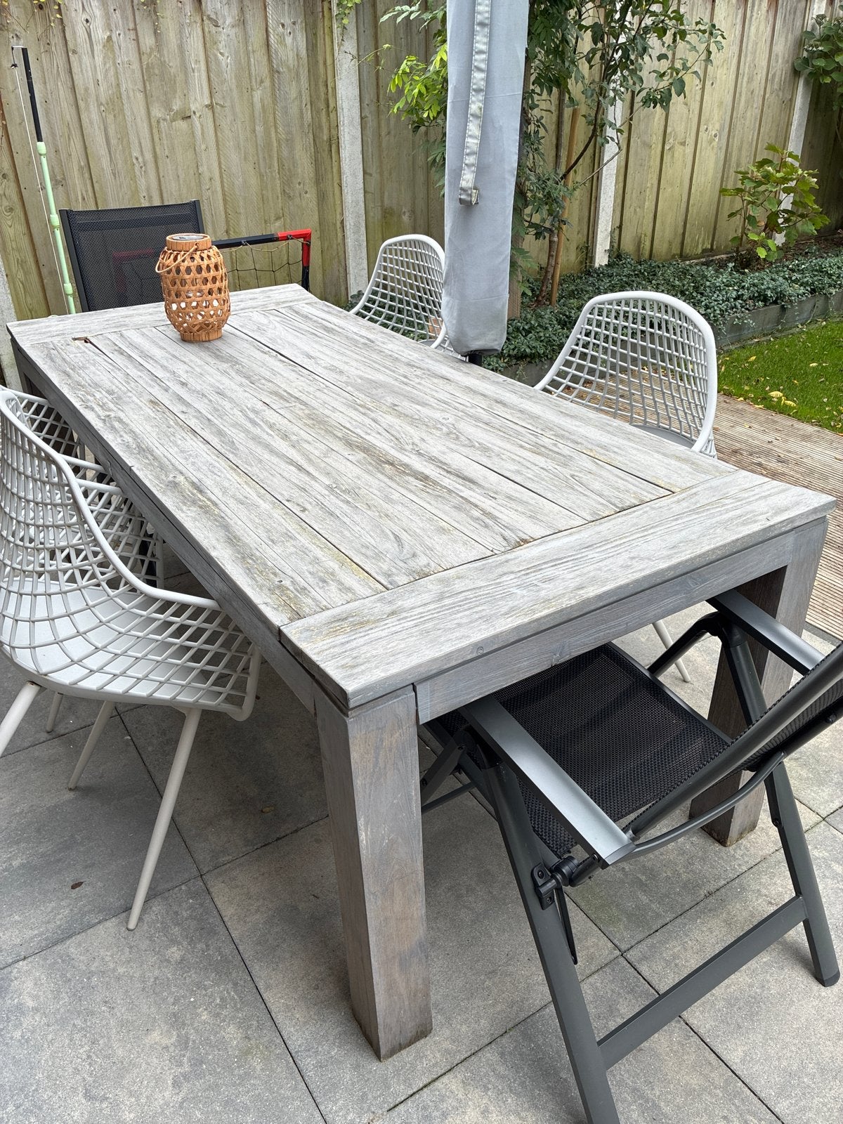 Gratis af te halen: Houten buitentafel 205 cm, Tuin en Terras, Ophalen, Gebruikt, Rechthoekig, Hout