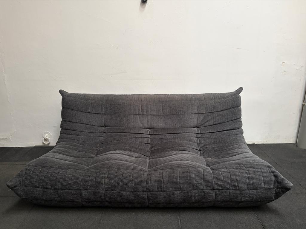 Ligne roset Togo 3-zits + poef, Ophalen, Gebruikt, 100 tot 125 cm, 150 tot 200 cm
