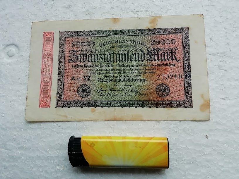 Bankbiljet Duitsland Reichsbanknote  20000 Mark uit 1923, Ophalen of Verzenden, Duitsland, Los biljet