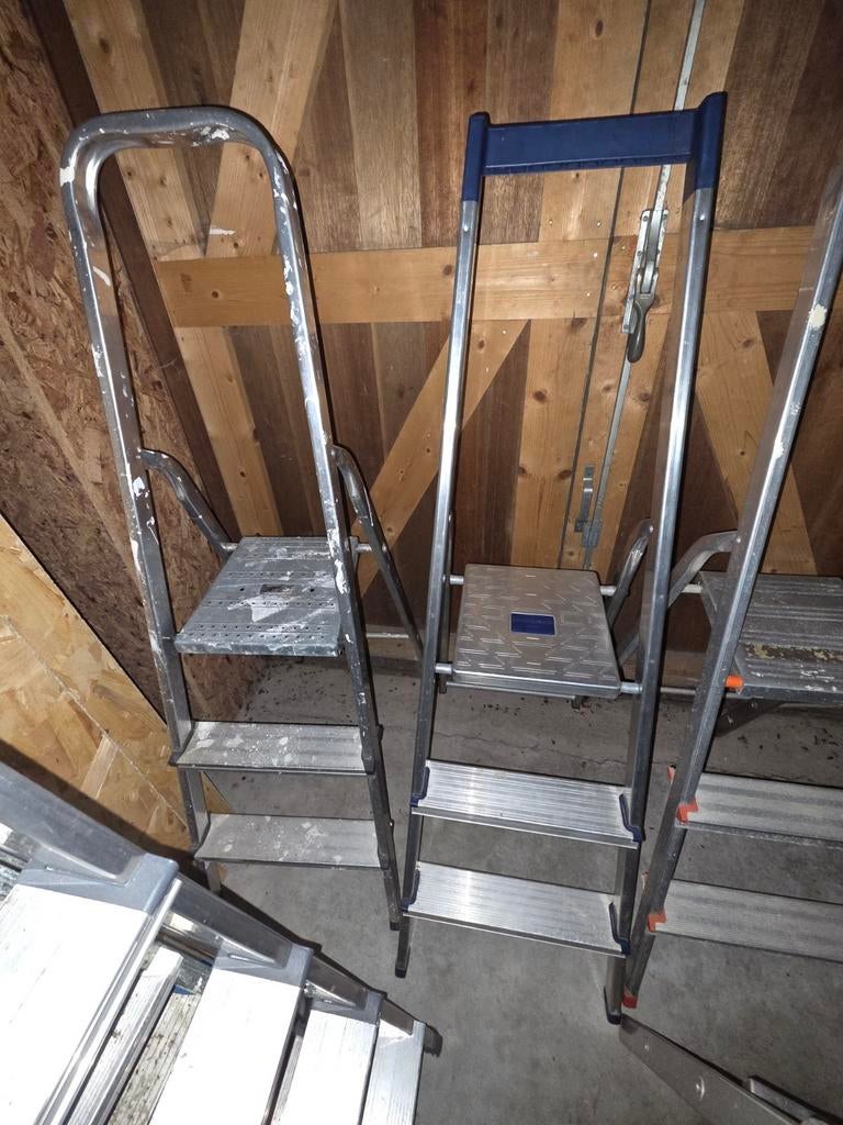 Set van 3- en 2-treeds huishoudtrapjes, Ophalen of Verzenden, Gebruikt, Trap, Minder dan 2 meter