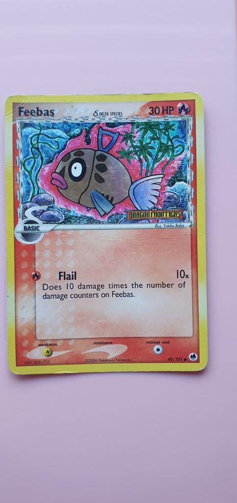 Feebas 49/101 ex dragon frontiers holo pokemon kaart, Ophalen of Verzenden, Zo goed als nieuw