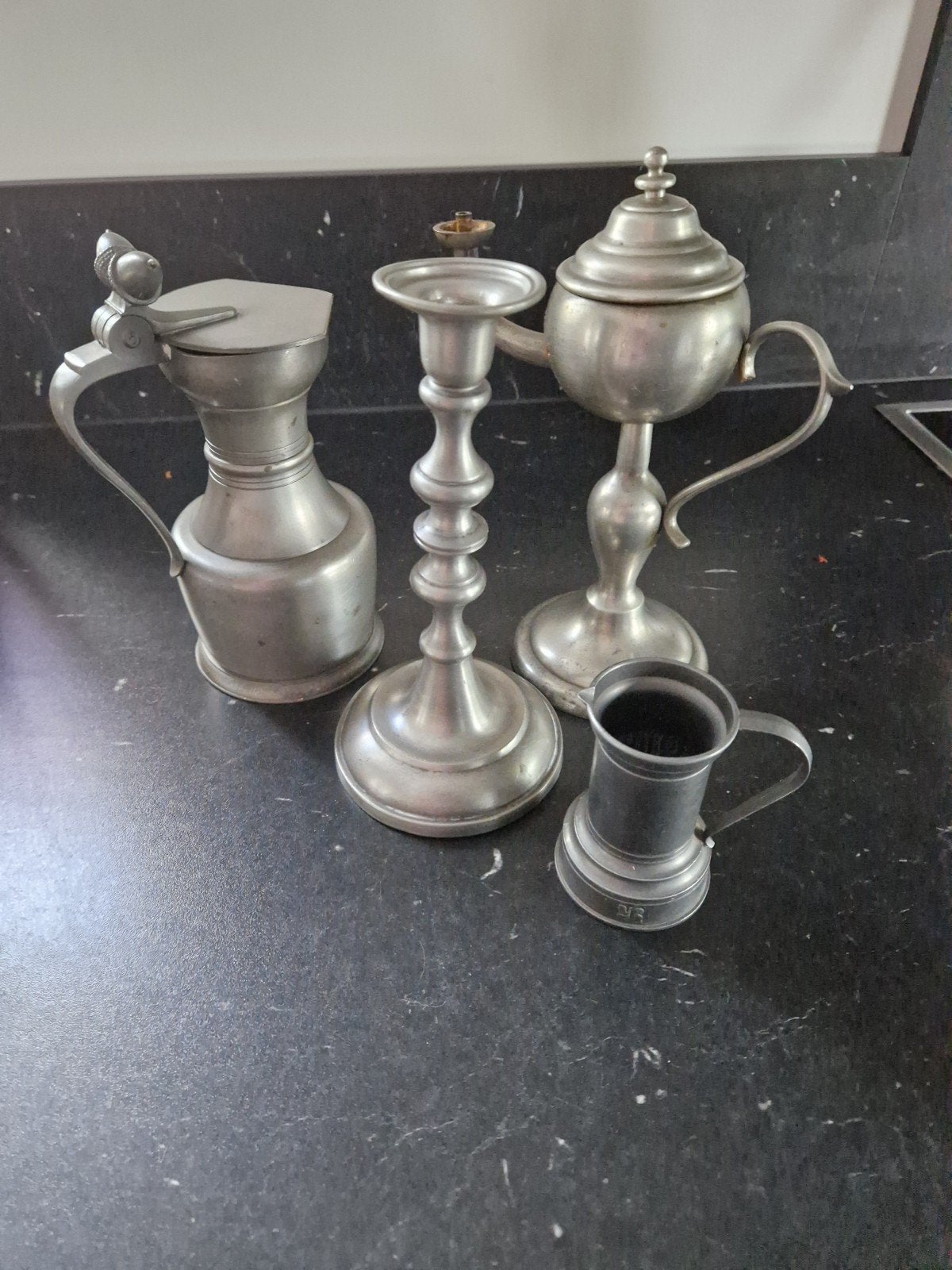 4 tinnen voorwerpen, Antiek en Kunst, Ophalen of Verzenden