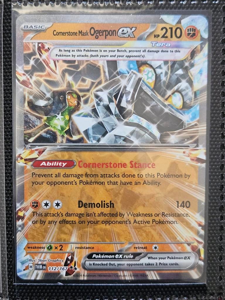 Pokemon Cornerstone Mask Ogerpon 112/167 Twilight Masquerade, Ophalen of Verzenden, Zo goed als nieuw, Losse kaart, Foil