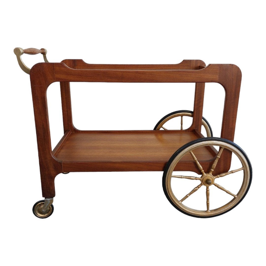 Vintage houten Hohnert trolley, bijzettafel, Ophalen, Gebruikt, Onbekend, Onbekend