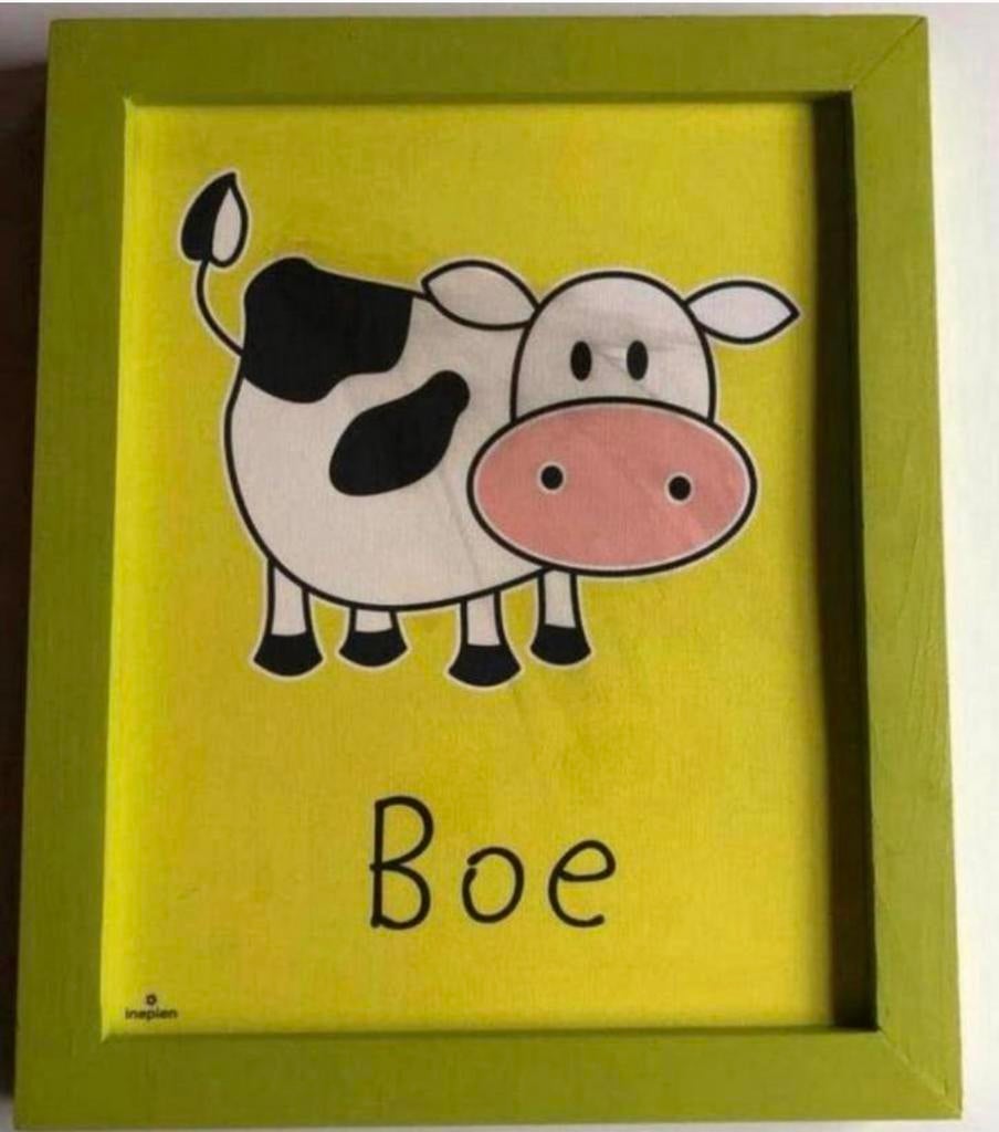 Leuke kinder wanddecoratie met koe 'Boe', Ophalen of Verzenden, Zo goed als nieuw, Wanddecoratie