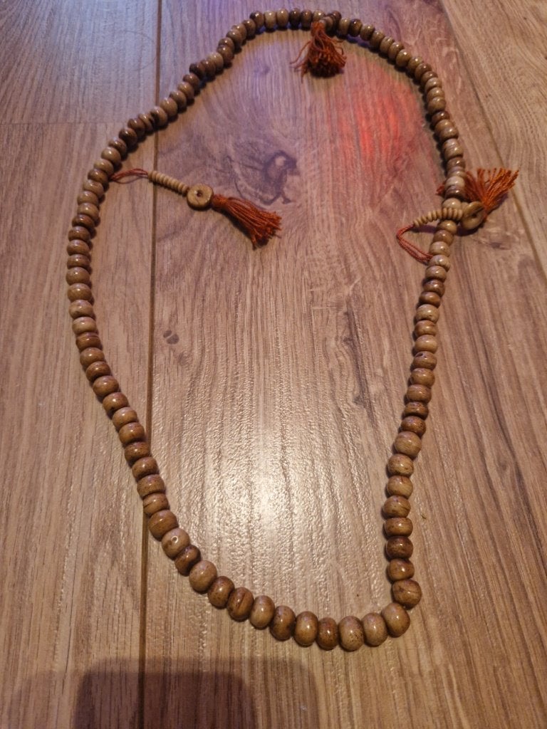 Nepalese mala, ronde, stenen kralen., Ophalen of Verzenden