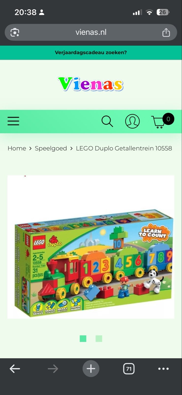 Lego Duplo Getallentrein 10558 - Leer tellen met plezier!, Inclusief minifiguren, Gebruikt, Overige thema's, Ophalen of Verzenden