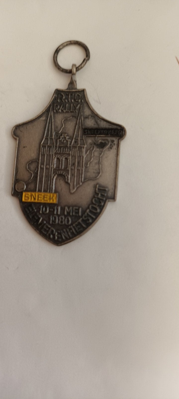 Vintage Medaille Sneek Fiets Elfstedentocht 1980, Ophalen of Verzenden, Gebruikt