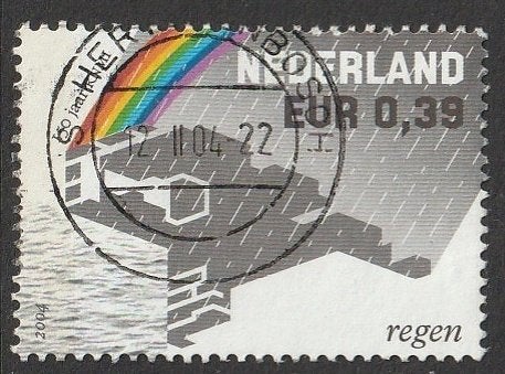 Nederland 2004 2248 KNMI Regen, Gest Den Bosch, Ophalen of Verzenden, Na 1940, Gestempeld