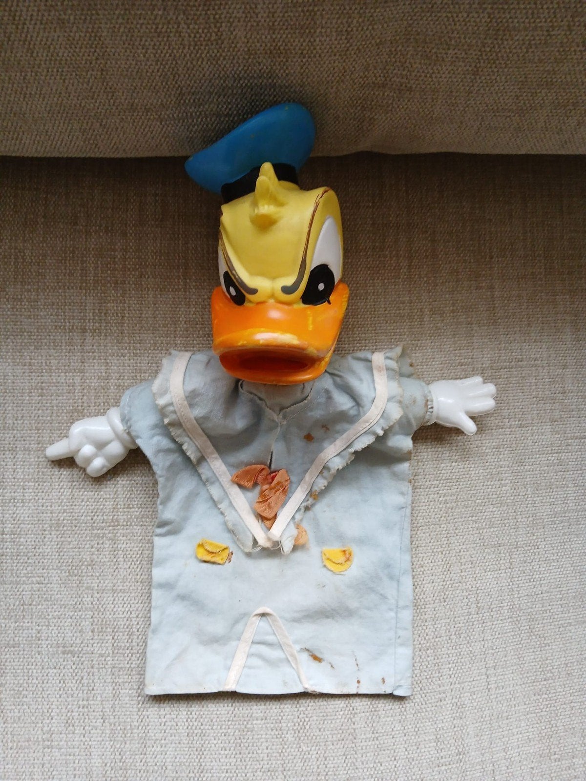 Walt Disney Donald Duck Poppenkastpop 1960, Ophalen of Verzenden, Donald Duck, Gebruikt