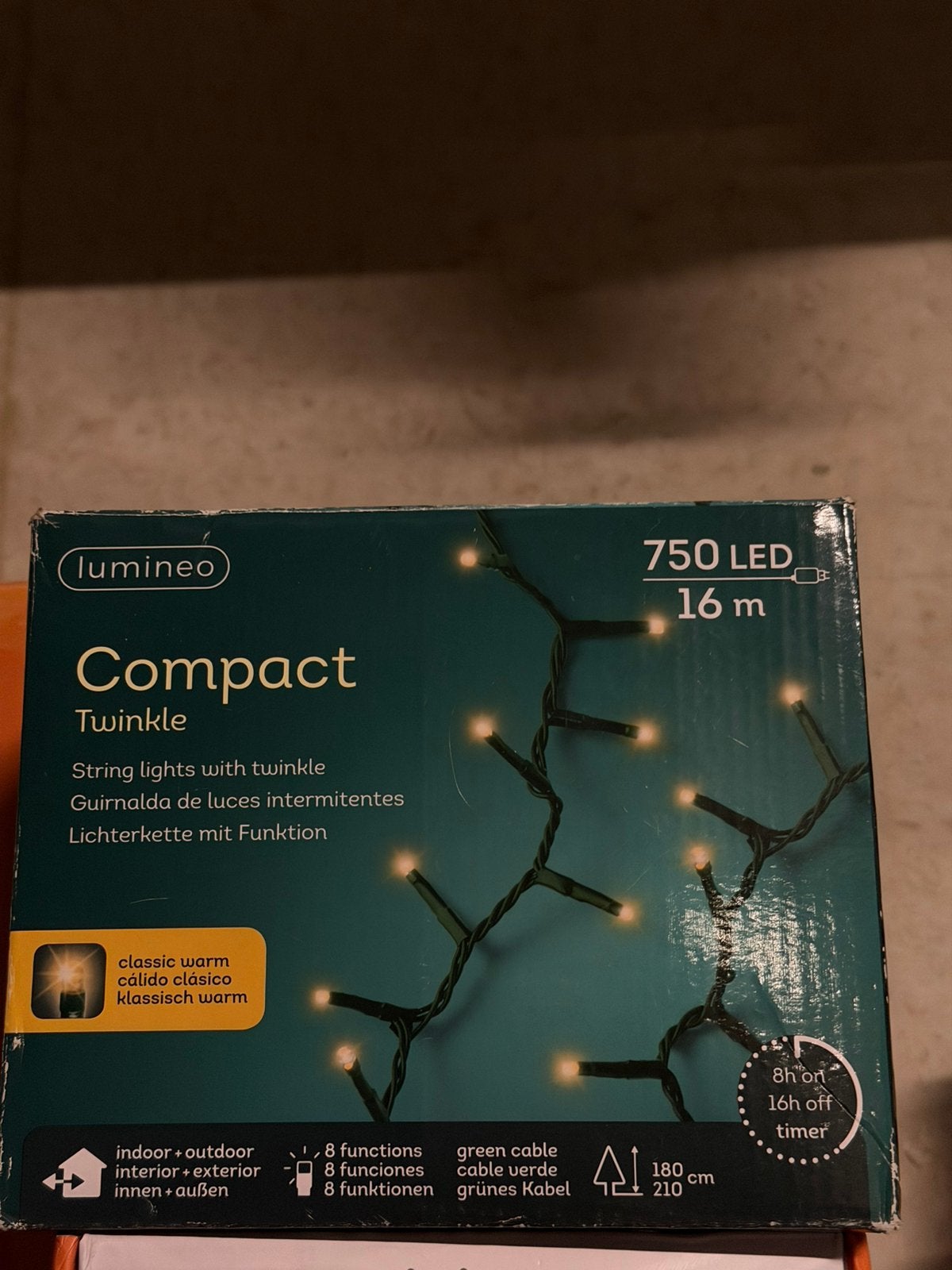 Lumineo Compact Twinkle 750 LED String Lights – 16m, Diversen, Kerst, Zo goed als nieuw, Ophalen of Verzenden