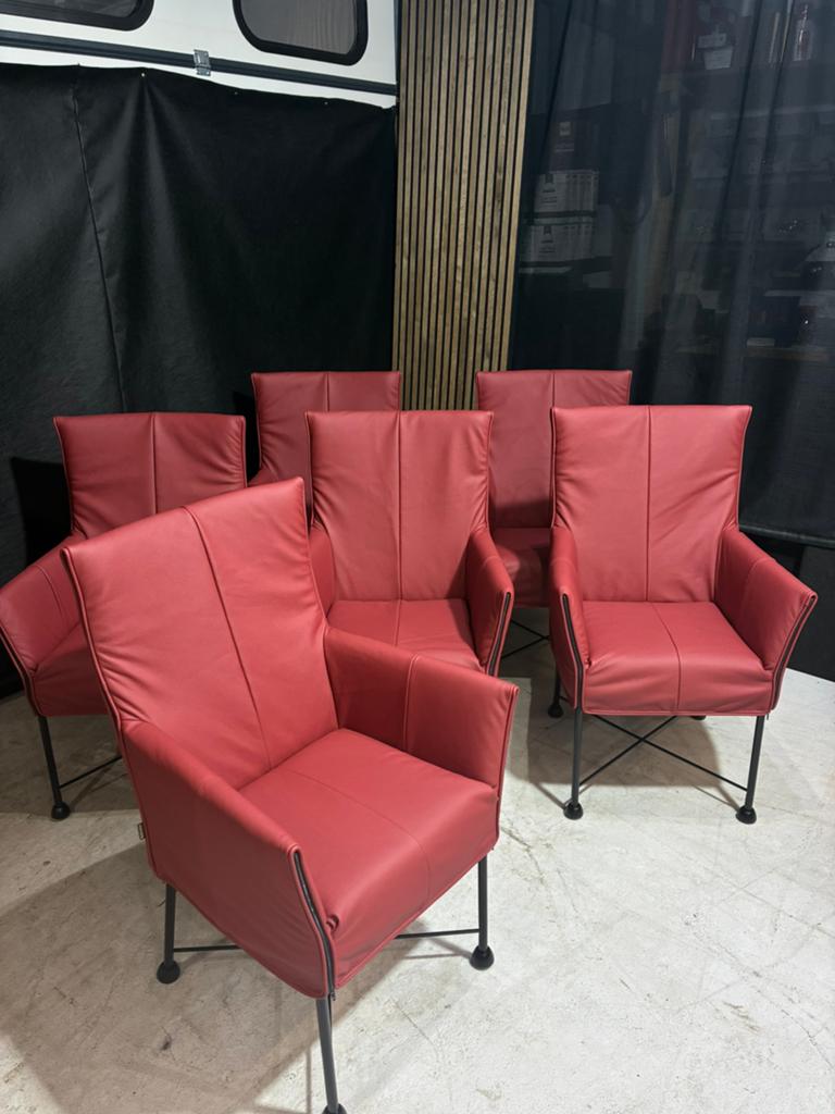 6 Montis Chaplin Stoelen - Nieuw Leer - Ook Met Wiel, Ophalen, ., Leer, Zo goed als nieuw