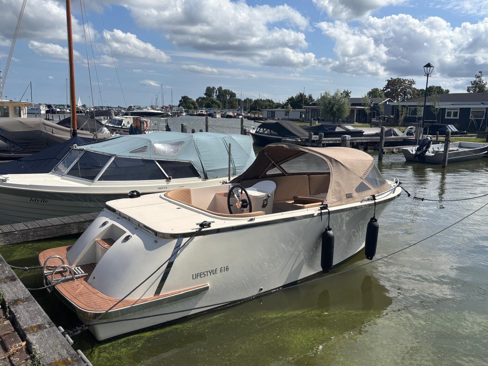 Lifestyle 616 tender polyester sloep //25 pk mercury 4 takt, Tender, Ophalen of Verzenden, Zo goed als nieuw, Kussenset