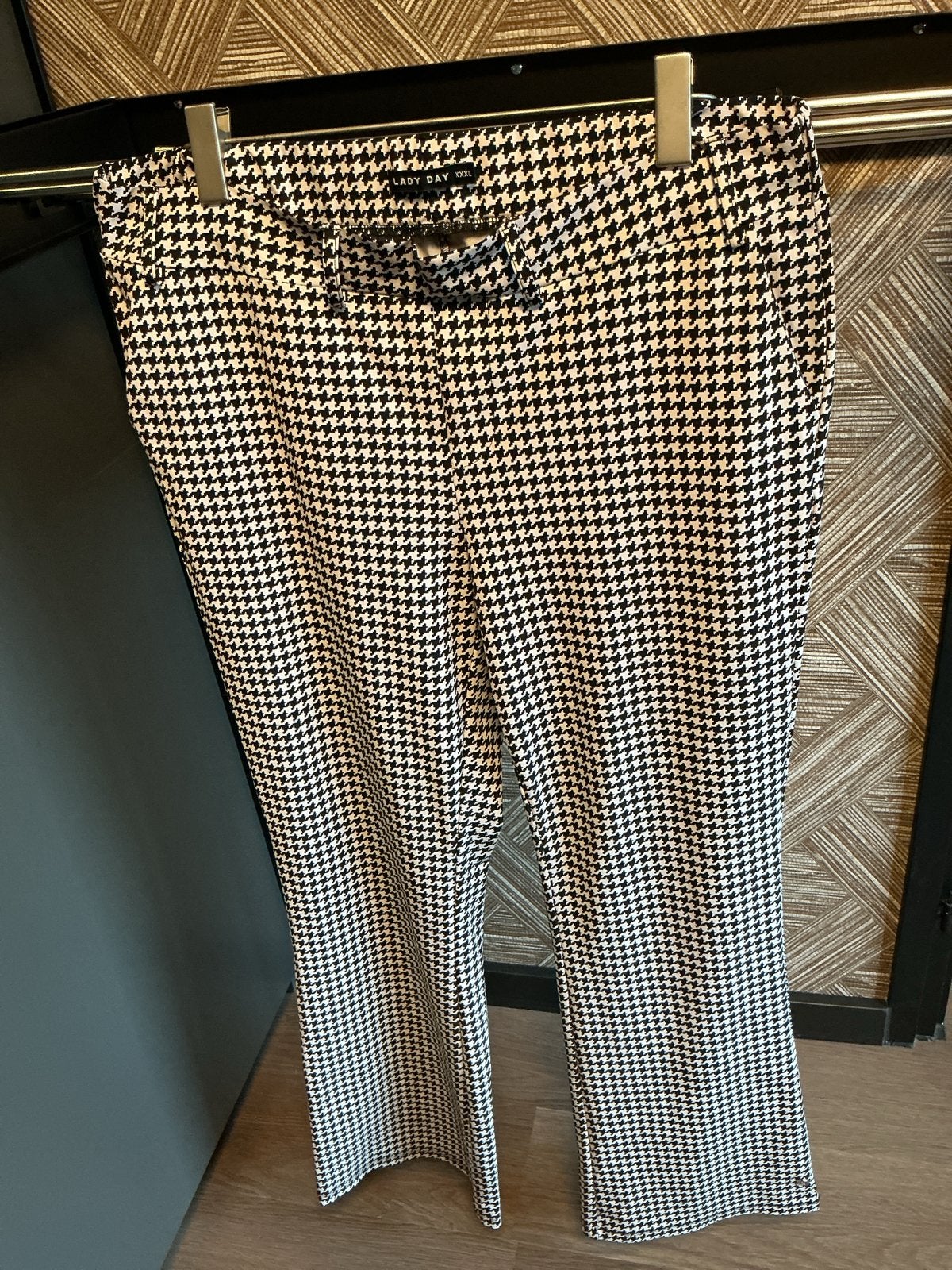 Lady Day XXXL Pied-de-poule Broek travelstof, Zwart, Maat 46/48 (XL) of groter, Ophalen of Verzenden, Zo goed als nieuw