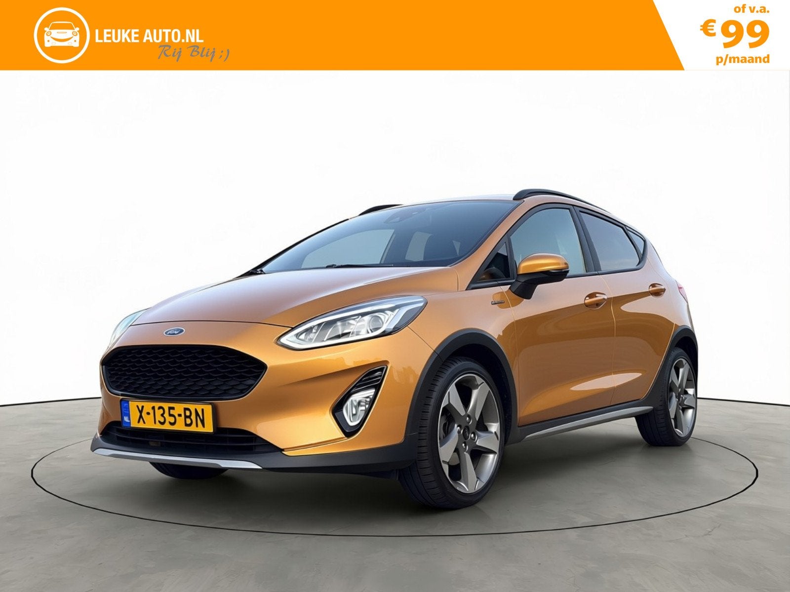 Ford Fiesta 1.0 EcoBoost 100PK Automaat Active Leer Camera D, Auto's, Dealer onderhouden, 101 pk, Gebruikt, 1184 kg