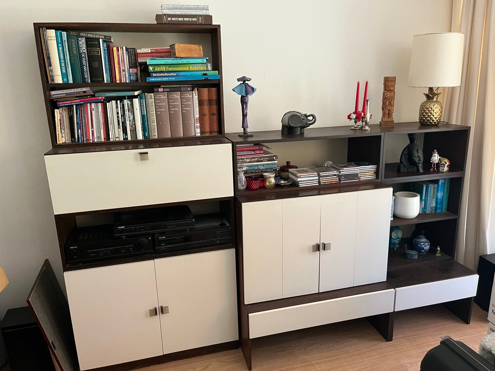 Pastoe vintage jaren 70 K369 wandmeubel/boekenkast, Ophalen, Gebruikt, 200 cm of meer, Met lade(s)
