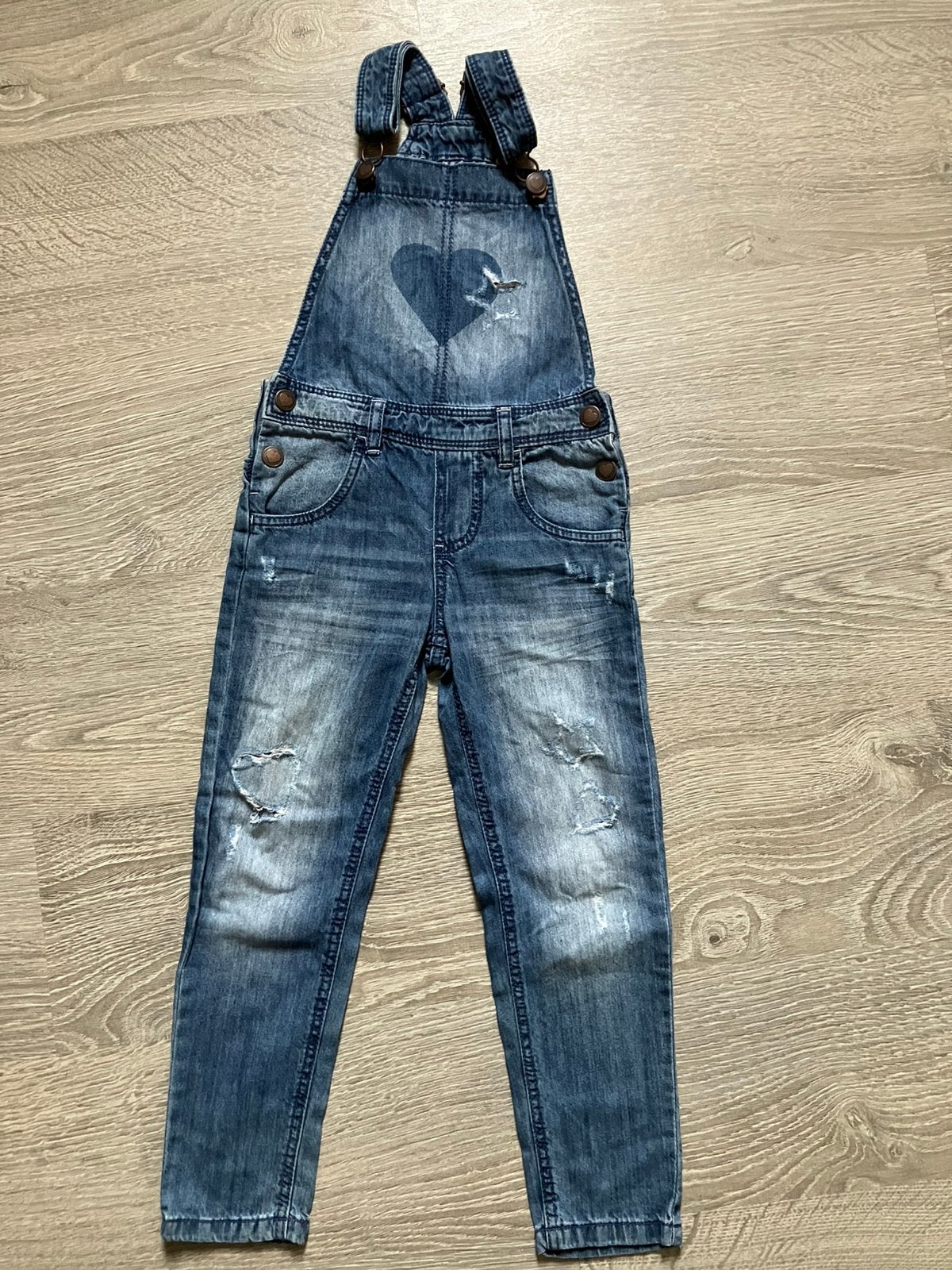 Jeans tuinbroek 116, Ophalen of Verzenden, Gebruikt, Meisje, Broek