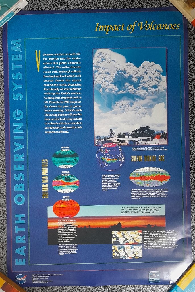 Grote posters NASA over vulkanen en wolken, Verzamelen, Ophalen, Rechthoekig Staand, Deurposter of groter, Zo goed als nieuw