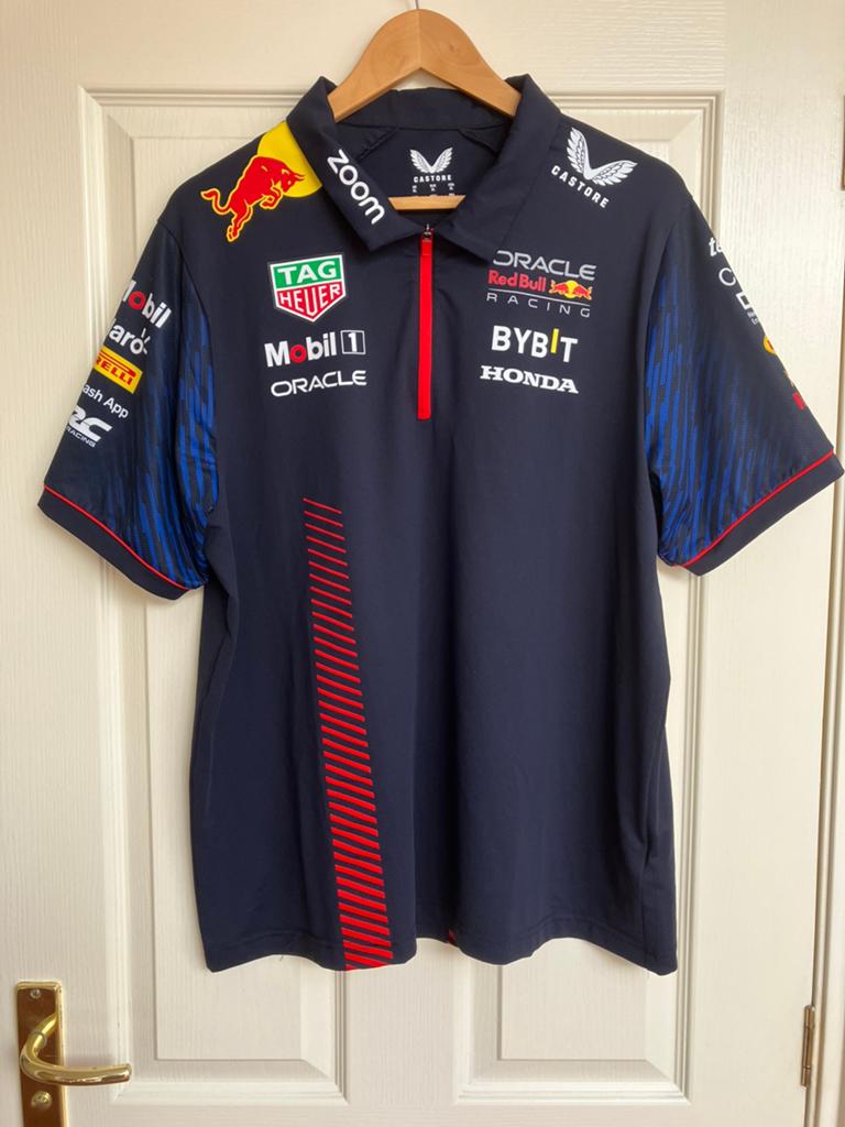 Polo Castore - Red Bull - Verstappen - XL, Ophalen of Verzenden, Zo goed als nieuw, Maat 56/58 (XL), Blauw