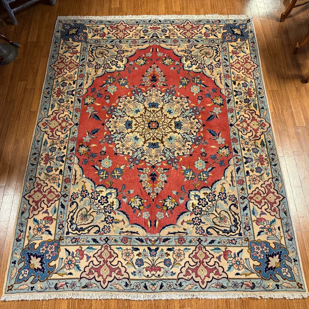 perzisch tapijt yazd handgeknoopt vloerkleed– 255 x 199 cm, TTM Wonen, Meubels – (Perzische) Tapijten en Woonaccessoires, 150 tot 200 cm