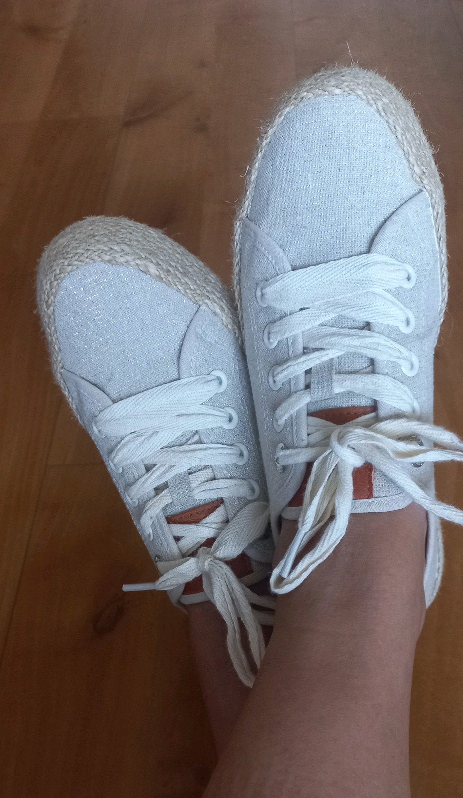 MTNG Mustang Espadrille Sneakers Beige Glitter - Maat 36, Beige, Ophalen of Verzenden, Mustang, Sneakers of Gympen