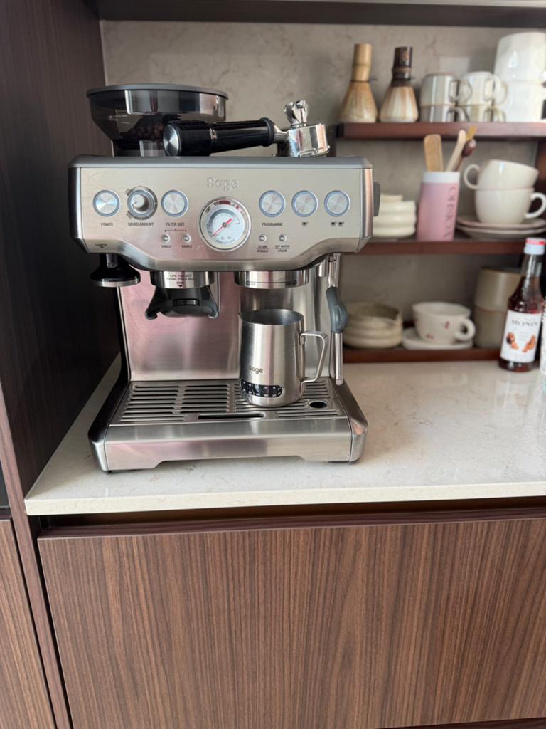 Sage Barista Express, Ophalen of Verzenden, Zo goed als nieuw, Espresso apparaat, Stoompijpje