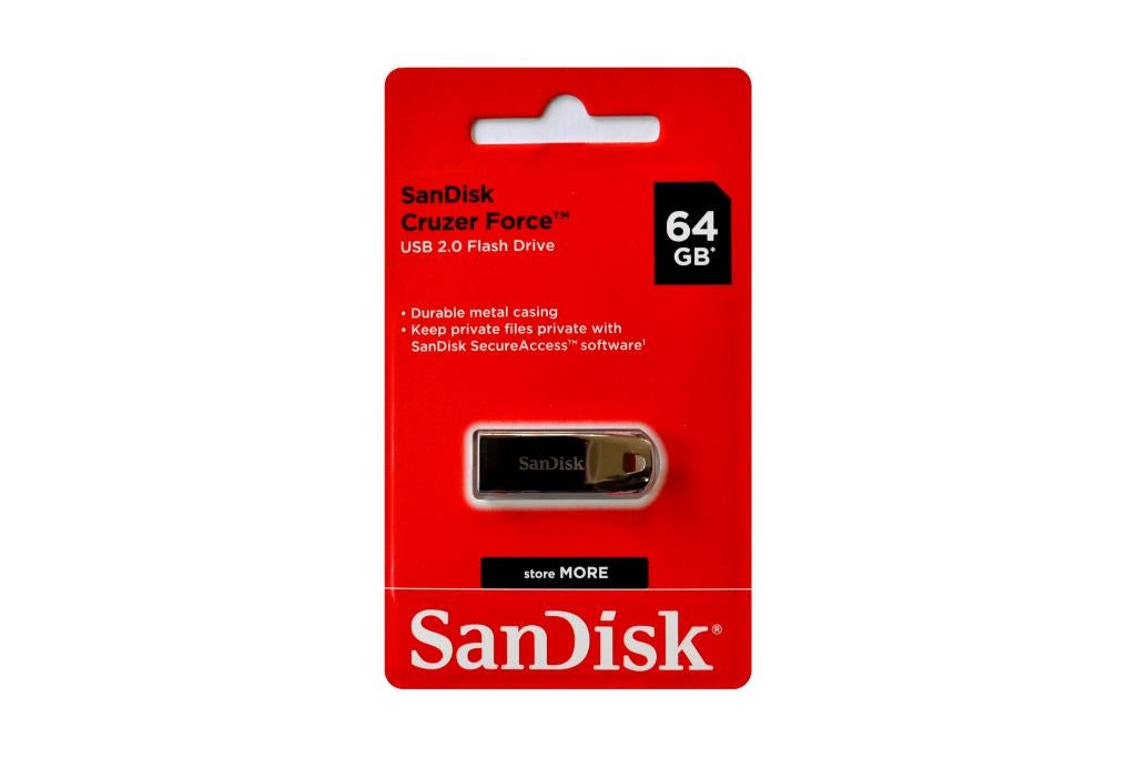Sandisk Cruzer Force 64GB usb stick, Sandisk, Support-en.sandisk.com (contact form), Nieuw, 64 GB