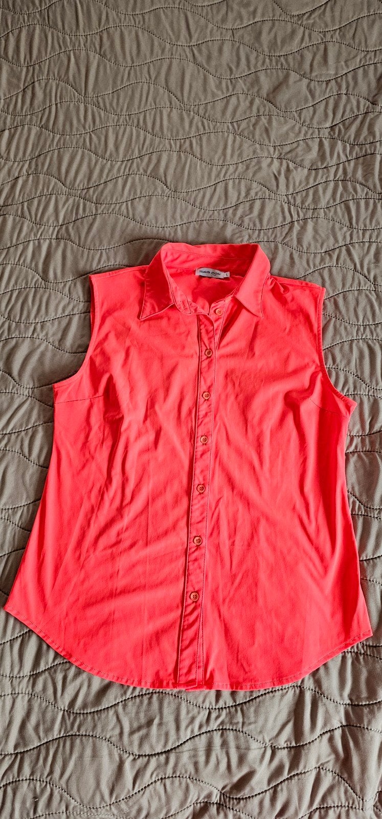 Mouwloze blouse L Nicolette Kluijver ~ terstal, Maat 42/44 (L), Nieuw, Oranje, Ophalen of Verzenden