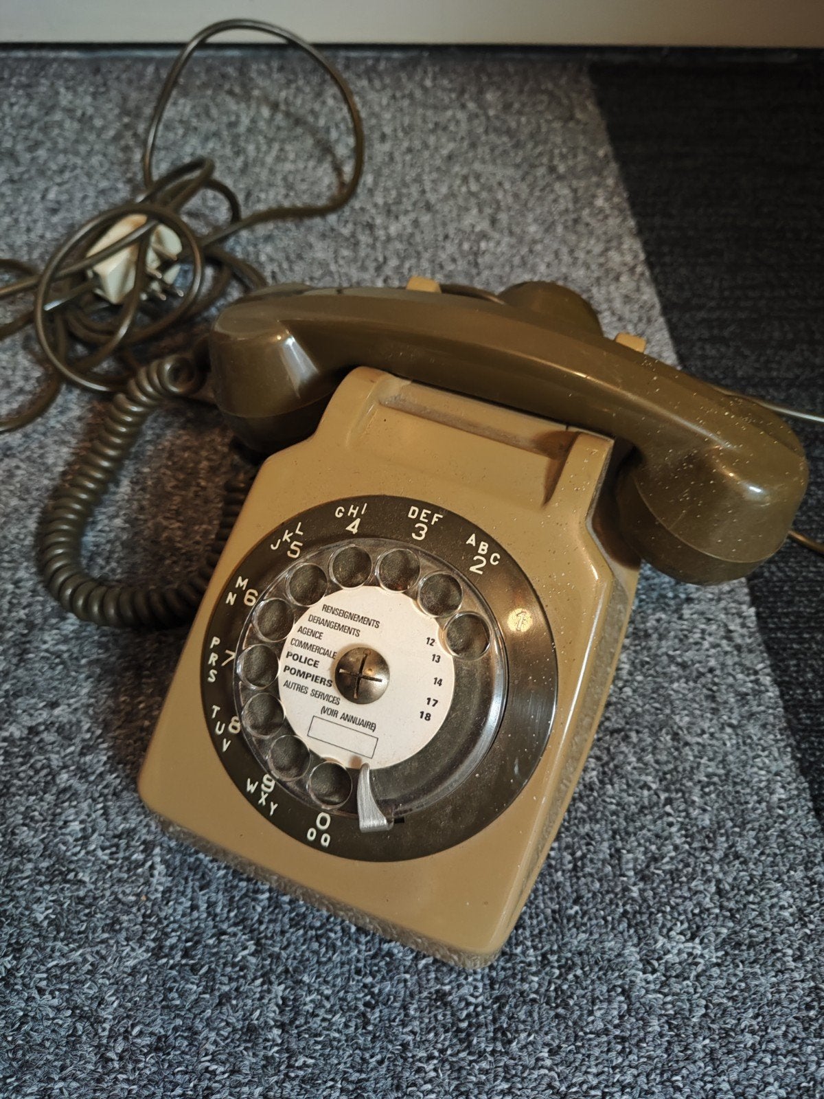 Vintage Franse Telefoon met Draaischijf - Decoratie, Telecommunicatie, Vaste telefoons | Niet Draadloos, Ophalen of Verzenden