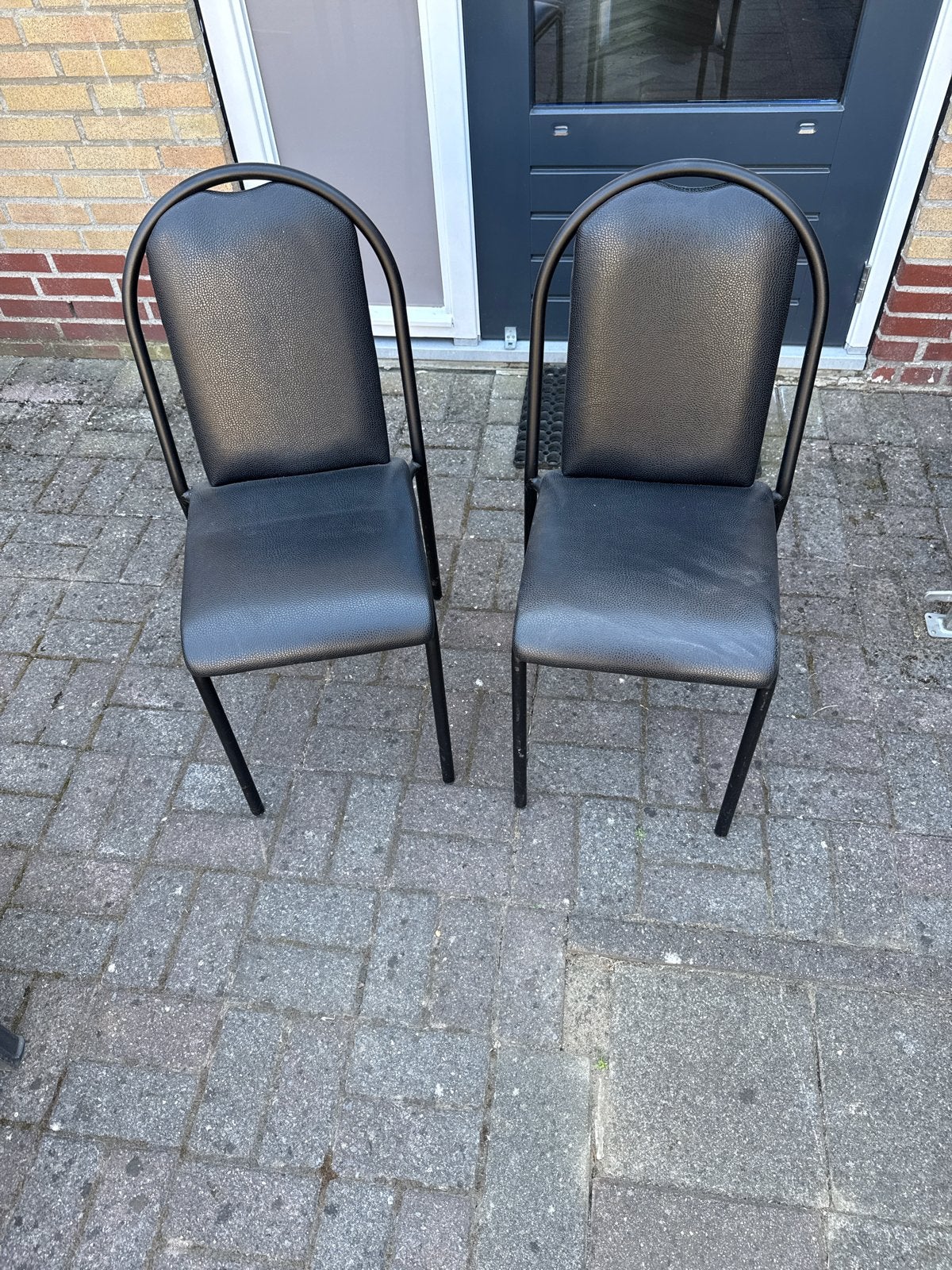 Set van 2 zwarte stoelen - Gebruikt, Ophalen, Gebruikt, Twee, Zwart