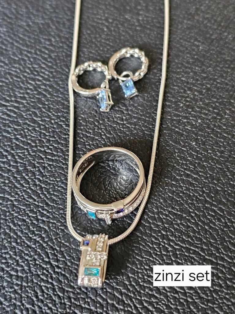 Sieraden set Zinzi, Met strass, Ophalen of Verzenden, Zo goed als nieuw, Zilver