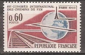 Frankrijk, Spoorwegcongres, 1966, nr 26., Ophalen of Verzenden, Postfris