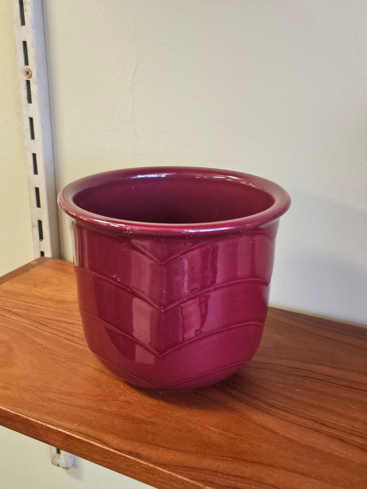 Vintage West Germany Bloempot - Dieprood Aardewerk, Tuin en Terras, Bloempotten, Rond, Ophalen of Verzenden, Nvt, Aardewerk