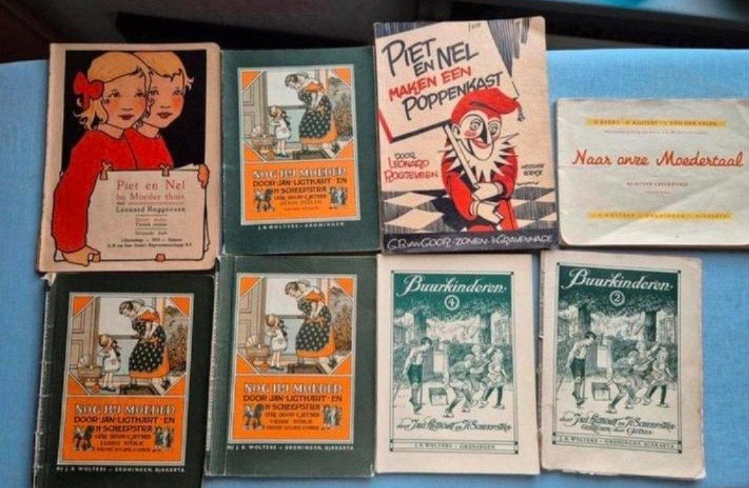 oude leesboekjes, Antiek en Kunst, Ophalen, Jan Ligthart en H. Scheepstra - Geïllustreerd Cornelis Jetses