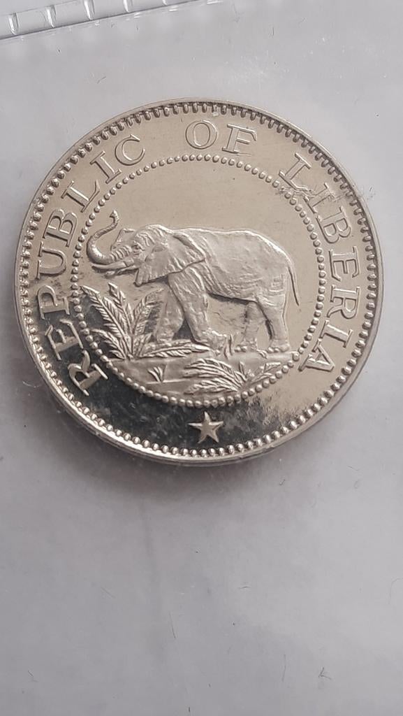 Liberia 5 cent 1978 Proof Franklin mint  Oplage: 7.311., Postzegels en Munten, Munten | Afrika, Ophalen of Verzenden, Losse munt