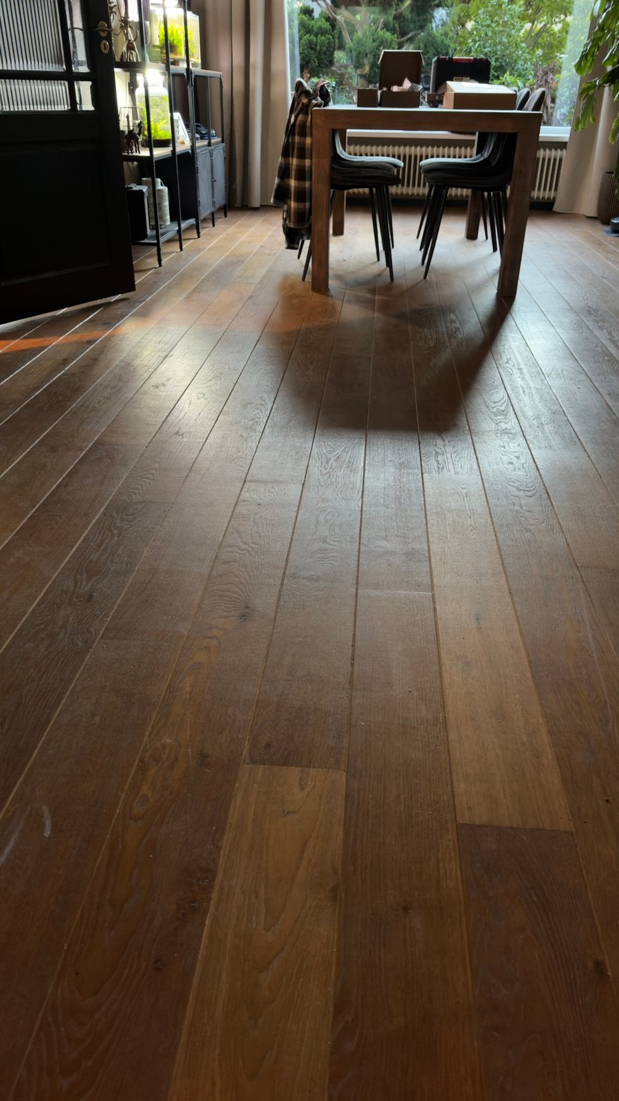 Houten vloer +-40m2, Ophalen, Gebruikt, Vloerdelen of -planken, 10 m² of meer