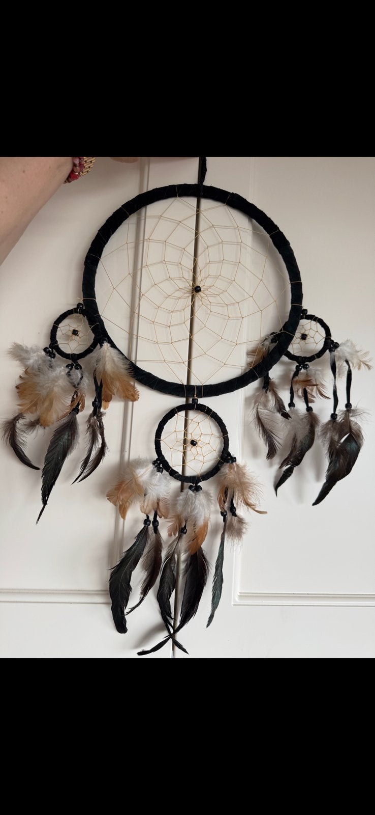 Dromenvanger met veren en kralen, Ophalen, Meerkleurig, Boho, Zo goed als nieuw