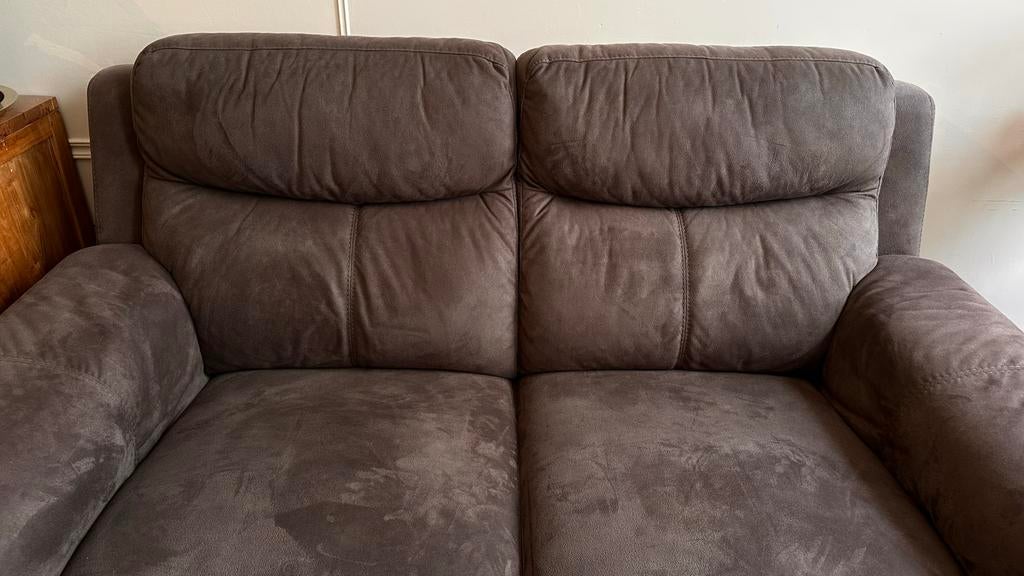 Bruine 2-zits bank, Huis en Inrichting, Ophalen, Gebruikt, 150 tot 200 cm, Tweepersoons